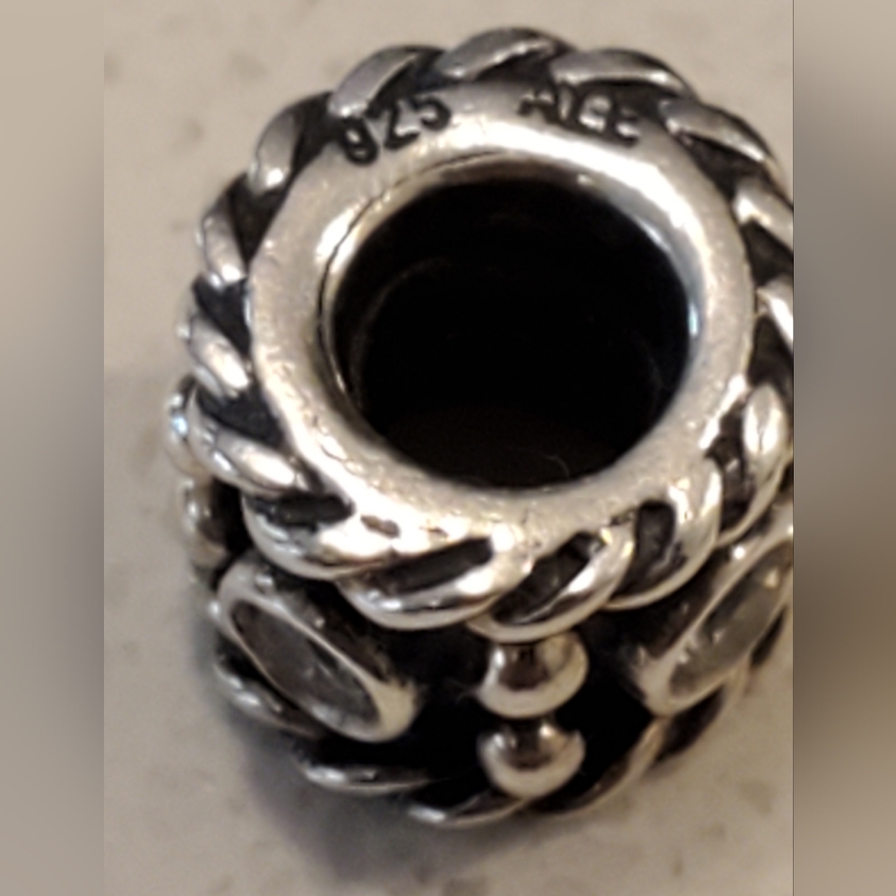 PANDORA Retired Sterling Silver Oxy Crown with Clear Zirconia 925 ALE CHARM BEAD - Picture 9 of 9